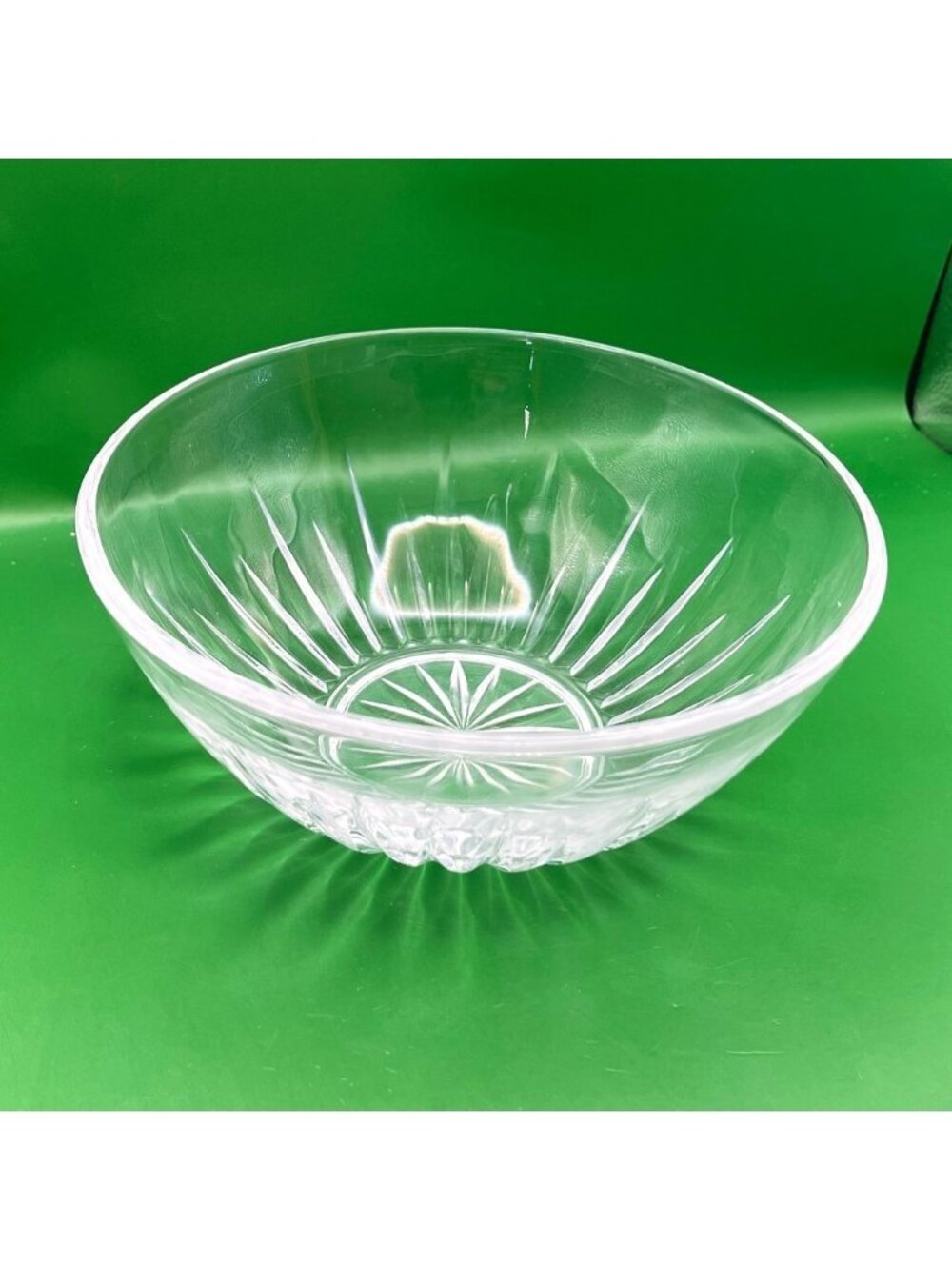 Vintage Serving Bowl Clear Pressed Glass Starburst Pattern 7" Round Mid-Century